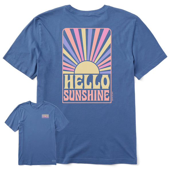 life is good Men's Hello Sunshine Retro Short Sleeve Crusher Tee