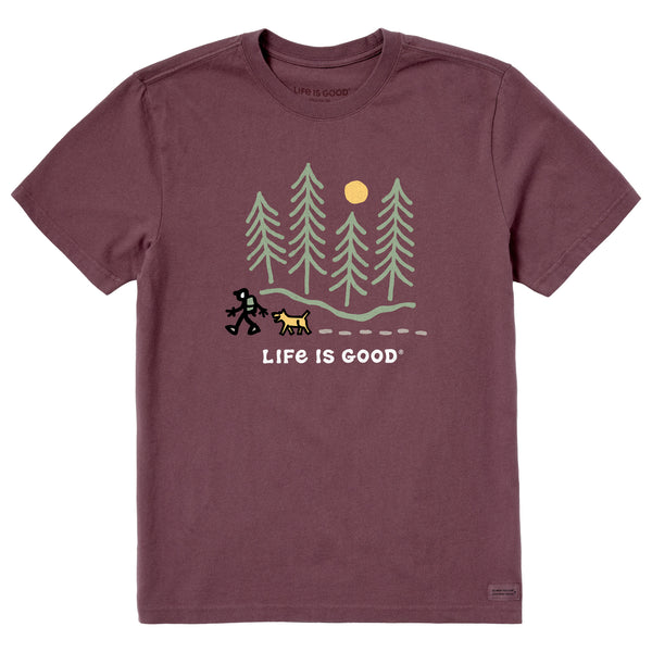 Life Is Good Men's Hiking Through The Woods Short Sleeve Tee