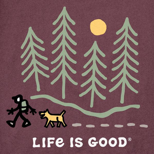 Life Is Good Men's Hiking Through The Woods Short Sleeve Tee