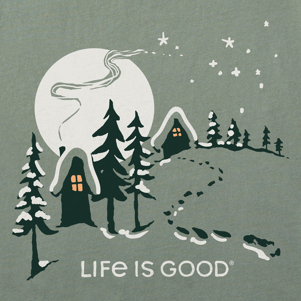 Life Is Good Men's Hill Cottages Long Sleeve Crusher Tee