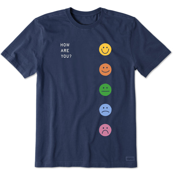 life is good Men's How Are You Faces Short Sleeve Crusher Tee