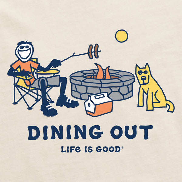 Life Is Good Men's Jake And Rocket Dining Out Short Sleeve Crusher Tee