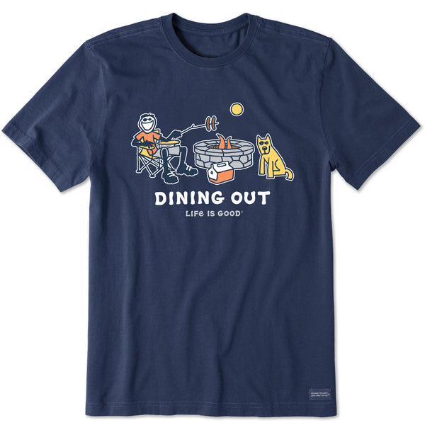 Life Is Good Men's Jake And Rocket Dining Out Short Sleeve Crusher Tee