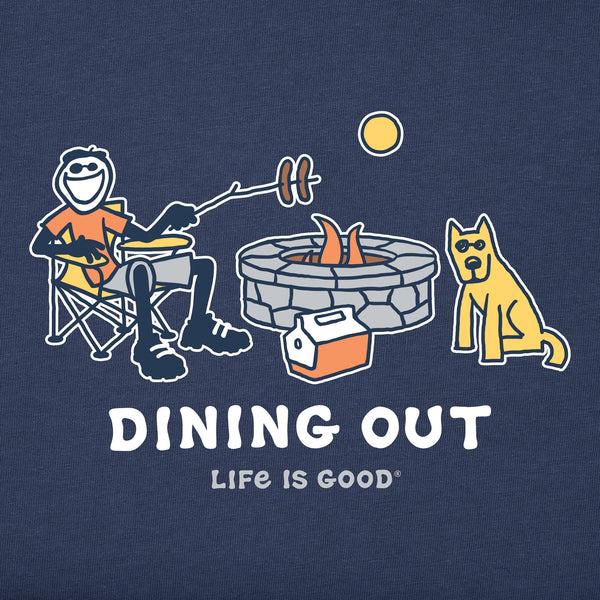 Life Is Good Men's Jake And Rocket Dining Out Short Sleeve Crusher Tee