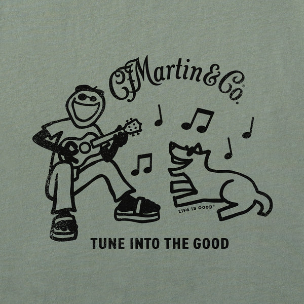 Life Is Good Men's Jake U0026 Rocket Martin Guitar Short Sleeve Crusher Tee