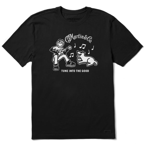 Life Is Good Men's Jake U0026 Rocket Martin Guitar Short Sleeve Crusher Tee