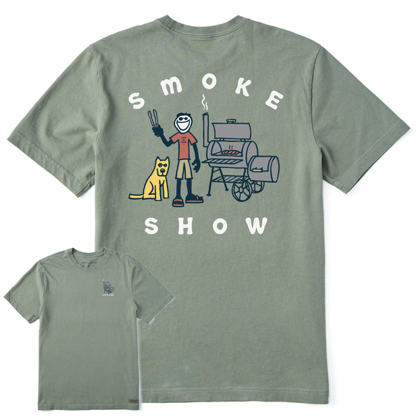 Life Is Good Men's Jake U0026 Rocket Smoker Short Sleeve Tee