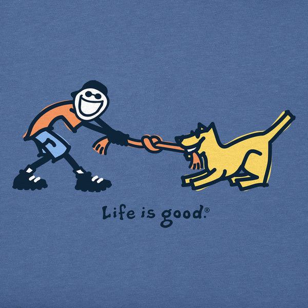 Life Is Good Men's Jake U0026 Rocket Tug Of War Short Sleeve Tee