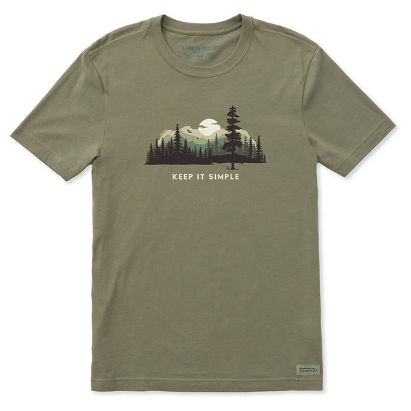 life is good Men's Keep it Simple Evergreen Silo Short Sleeve Crusher-LITE Slim Fit Tee