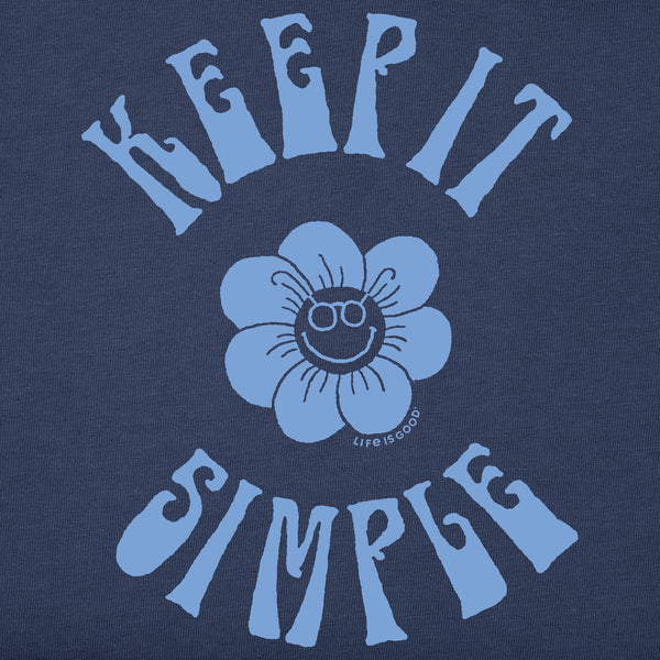 Life Is Good Men's Keep It Simple Happy Flower Short Sleeve Tee