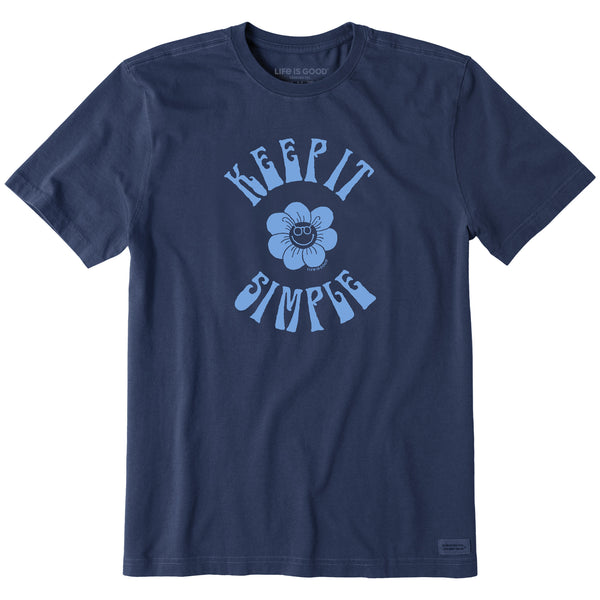 life is good Men's Keep it Simple Happy Flower Short Sleeve Tee