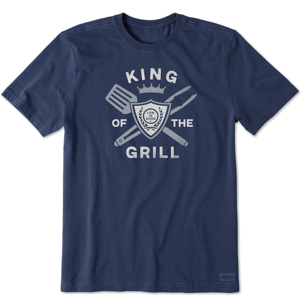 life is good Men's King of the Grill Shield Short Sleeve Tee