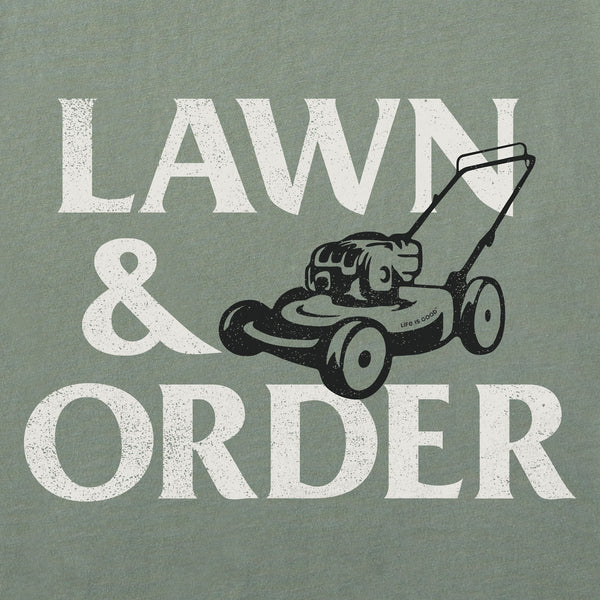 Life Is Good Men's Lawn And Order Logo Short Sleeve Crusher-LITE Slim Fit Tee