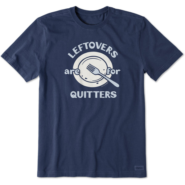 life is good Men's Leftovers are for Quitters Plate Short Sleeve Crusher Tee