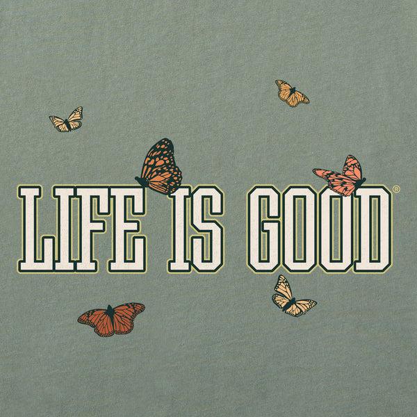 Life Is Good Men's Life Is Good Monarch Butterflies Short Sleeve Crusher Tee