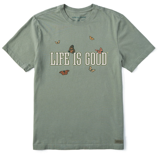 life is good Men's Life is Good Monarch Butterflies Short Sleeve Crusher Tee