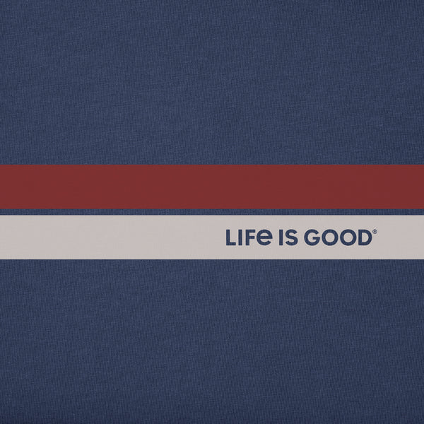 Life Is Good Men's Life Is Good Stripes Good Vibes Fleece Hoodie