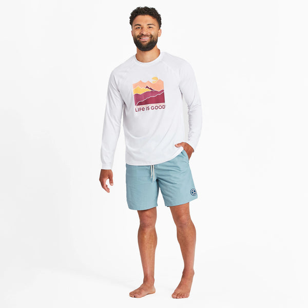 Life Is Good Men's Life Isn't Easy Mountains Long Sleeve Rashgaurd