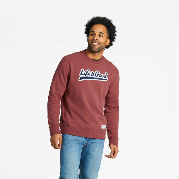 life is good Men's LIG Ballyard Script Simply True Fleece Crew