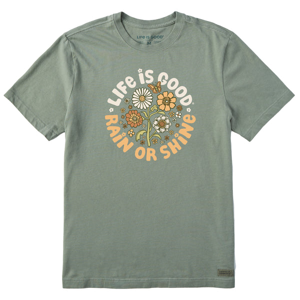 Life Is Good Men's LIG Rain Or Shine Flowers Short Sleeve Tee