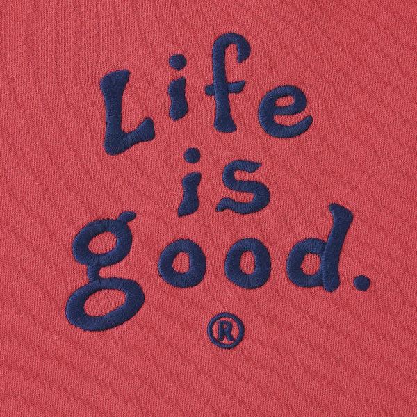 Life Is Good Men's LIG Vintage Wordmark Stacked Simply True Fleece Hoodie