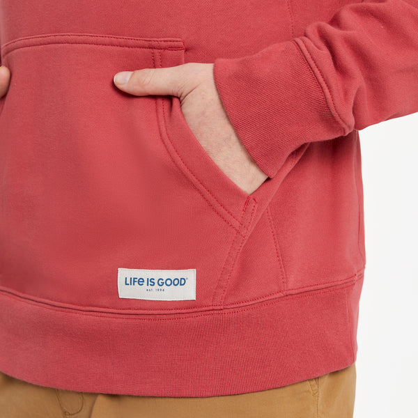 Life Is Good Men's LIG Vintage Wordmark Stacked Simply True Fleece Hoodie