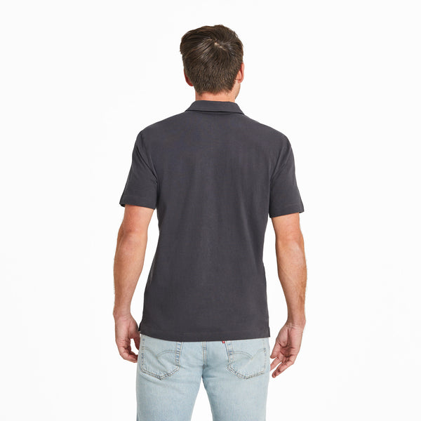 Life Is Good Men's LIG Wordmark Stack Short Sleeve Crusher-LITE Polo