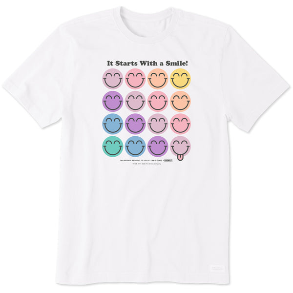 Life Is Good Men's LIG X S.W.Smiley Grid Short Sleeve Crusher Tee