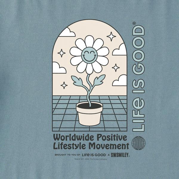 Life Is Good Men's LIG X S.W.Smiley Happy Plant Short Sleeve Crusher Tee