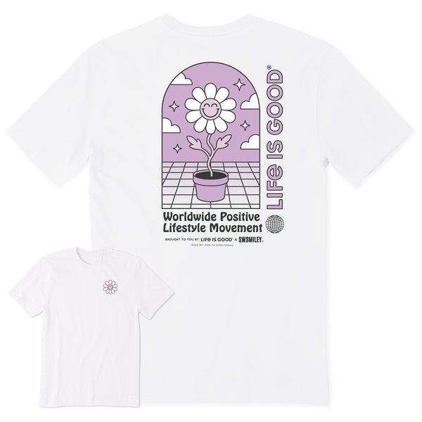 Life Is Good Men's LIG X S.W.Smiley Happy Plant Short Sleeve Crusher Tee