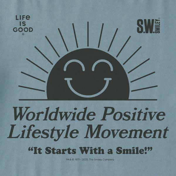 Life Is Good Men's LIG X S.W.Smiley Rising Sun Short Sleeve Crusher Tee