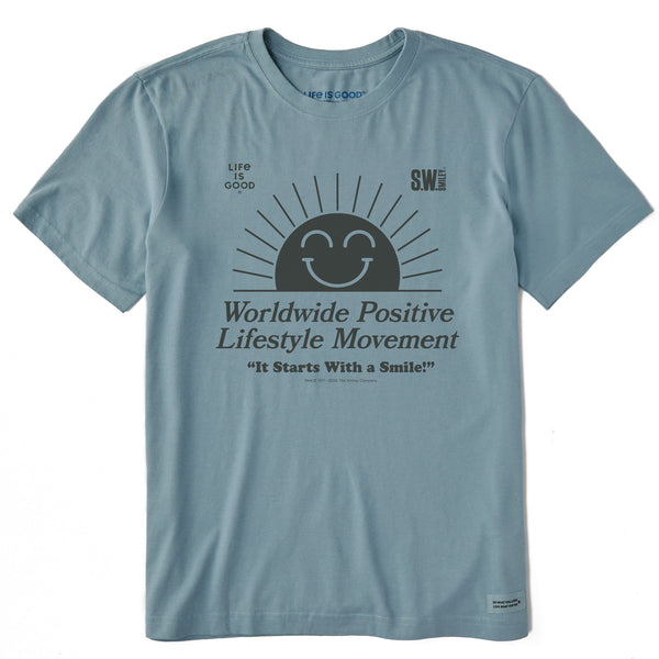 life is good Men's LIG x S.W.Smiley Rising Sun Short Sleeve Crusher Tee