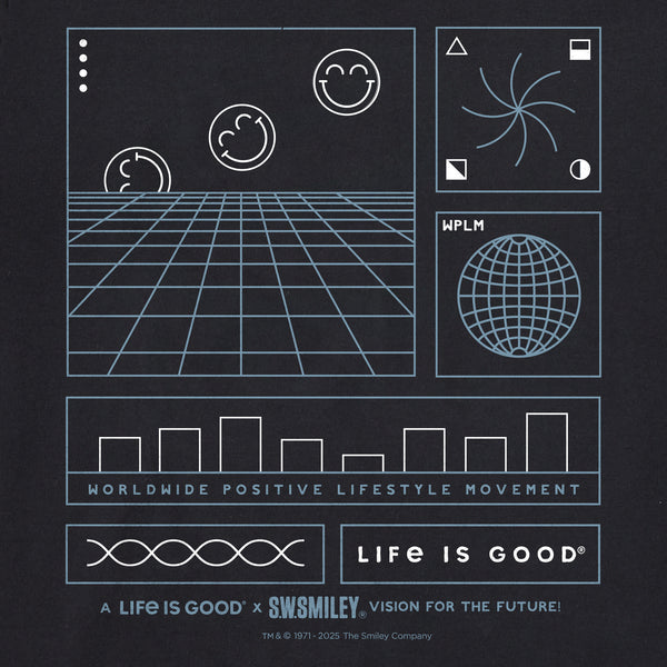 Life Is Good Men's LIG X S.W.Smiley Schematic Long Sleeve Crusher Tee