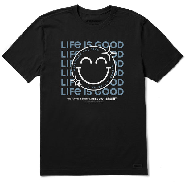 life is good Men's LIG x S.W.Smiley Sparkle Short Sleeve Crusher Tee