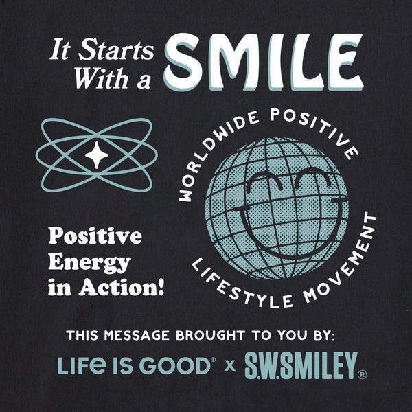 Life Is Good Men's LIG X S.W.Smiley Starts With A Smile Short Sleeve Crusher Tee