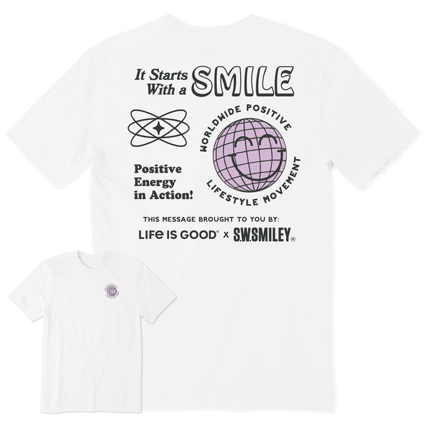 Life Is Good Men's LIG X S.W.Smiley Starts With A Smile Short Sleeve Crusher Tee