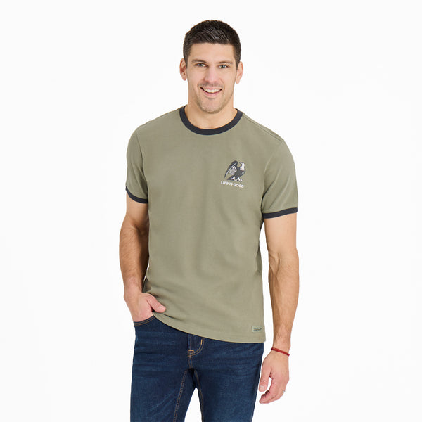 life is good Men's Living the Dream Eagle Classic Crusher Ringer Tee