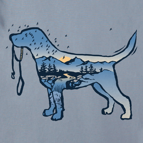 Life Is Good Men's Macro Micro Dogscape Short Sleeve Crusher-LITE Slim Fit Tee