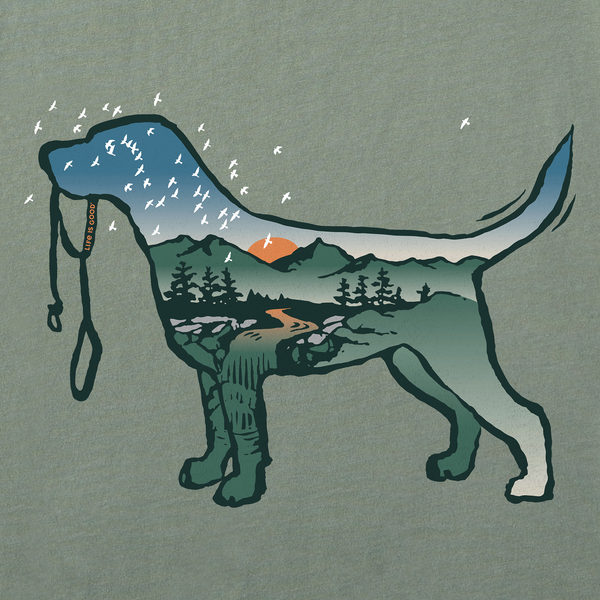 Life Is Good Men's Macro Micro Dogscape Short Sleeve Crusher-LITE Slim Fit Tee