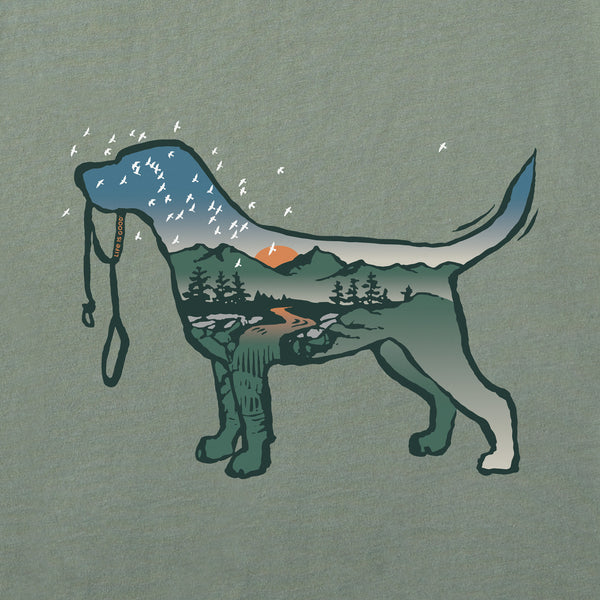 Life Is Good Men's Macro Micro Dogscape Short Sleeve Crusher Tee