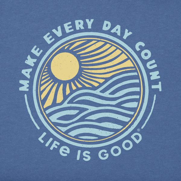 Life Is Good Men's Make Every Day Count Sunset Short Sleeve Tee