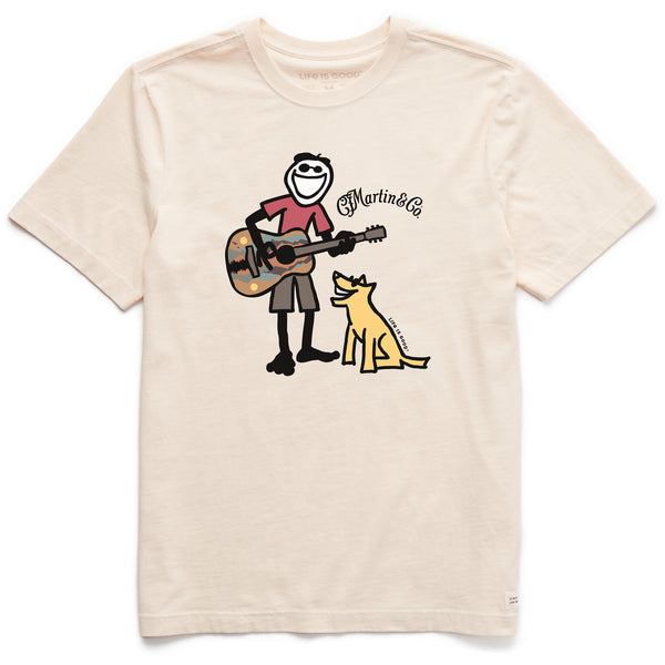 Life Is Good Men's Martin Jake U0026 Rocket Guitar Short Sleeve Crusher Tee
