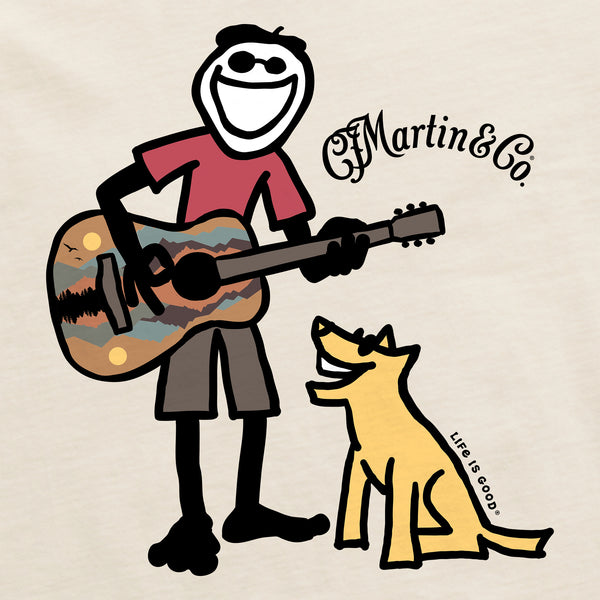 Life Is Good Men's Martin Jake U0026 Rocket Guitar Short Sleeve Crusher Tee