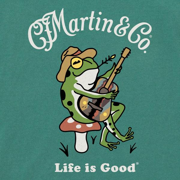 Life Is Good Men's Martin U0026 Co. Frog Guitar Short Sleeve Crusher Tee