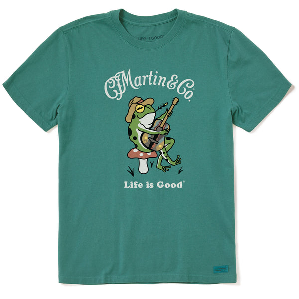 life is good Men's Martin u0026 Co. Frog Guitar Short Sleeve Crusher Tee