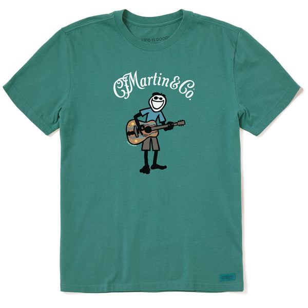 life is good Men's Martin u0026 Co. Jake Guitar Short Sleeve Crusher Tee