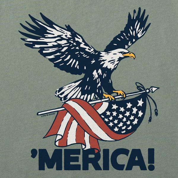Life Is Good Men's 'Merica Eagle Long Sleeve Crusher Tee