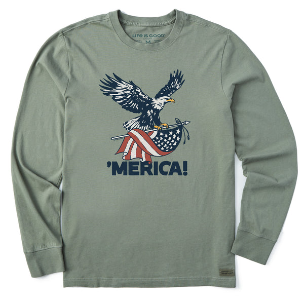 life is good Men's 'Merica Eagle Long Sleeve Crusher Tee