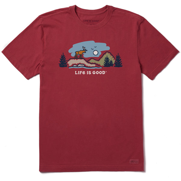 Life Is Good Men's Moose Mountain Vista Short Sleeve Tee