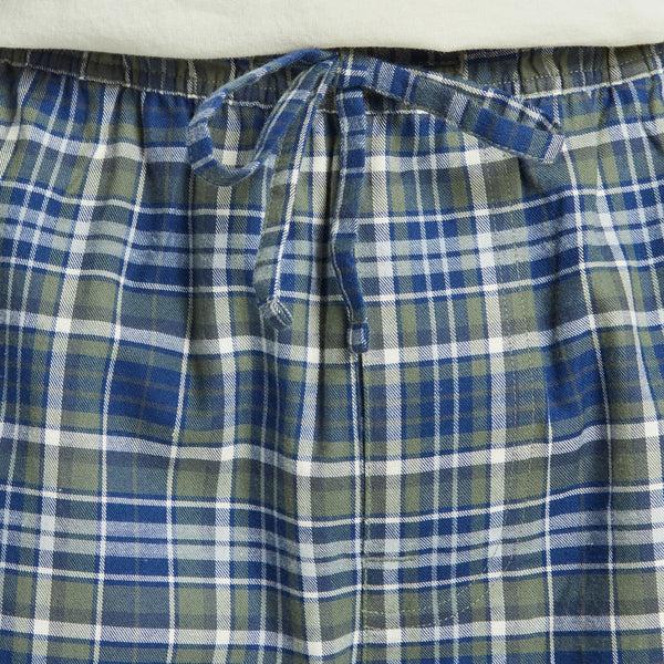 Life Is Good Men's Moss And Darkest Blue Plaid Pattern Classic Sleep Pant